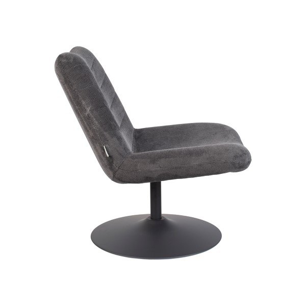 Tmavě šedé sametové křeslo Bubba – Zuiver-image-3