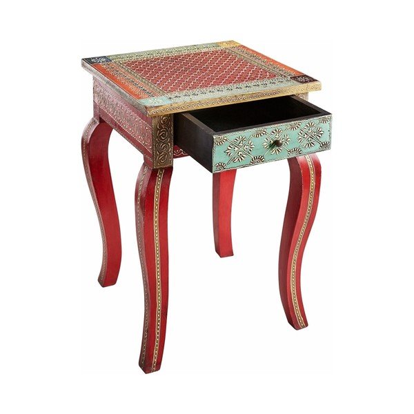 Červený odkládací stolek z mangového dřeva Støraa Vito-image-2