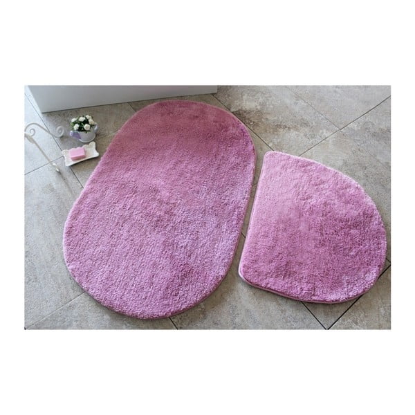 Sada 2 fialových koupelnových předložek Confetti Bathmats Colors of Oval Lilac