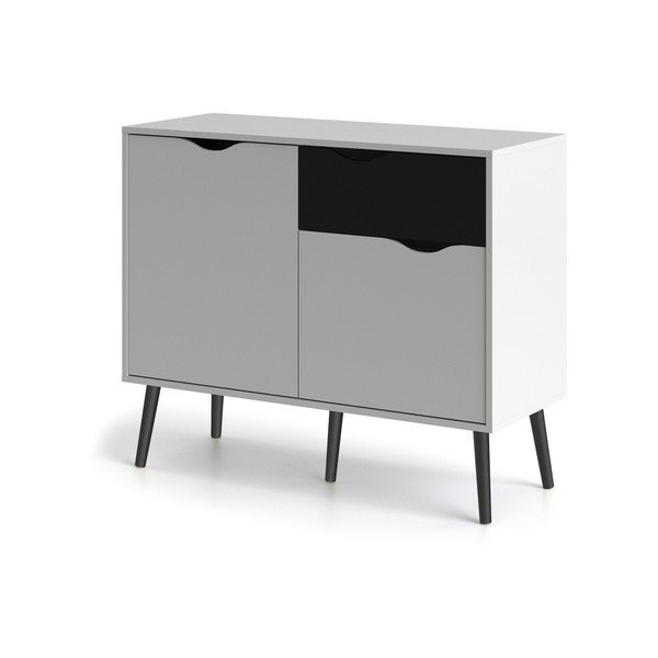 Černo-bílá komoda Tvilum Oslo, 99 x 82 cm-image-2