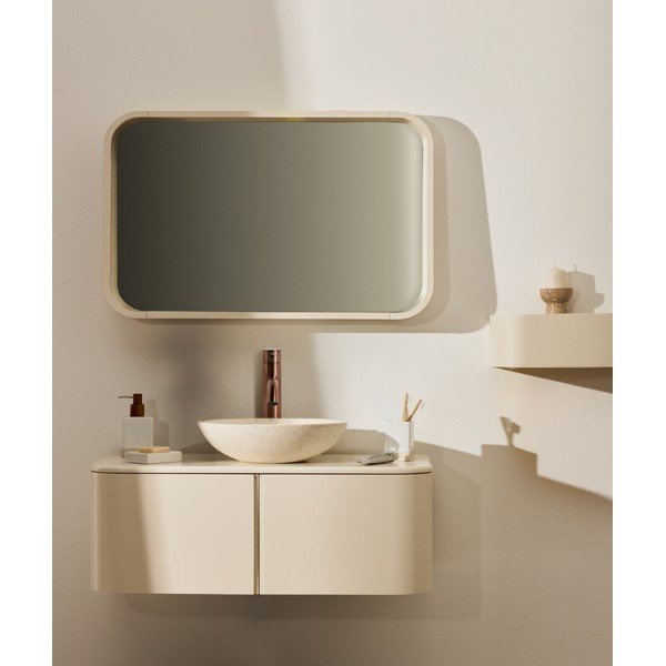 Béžová závěsná skříňka pod umyvadlo 90x35 cm Salaya – Kave Home-image-1