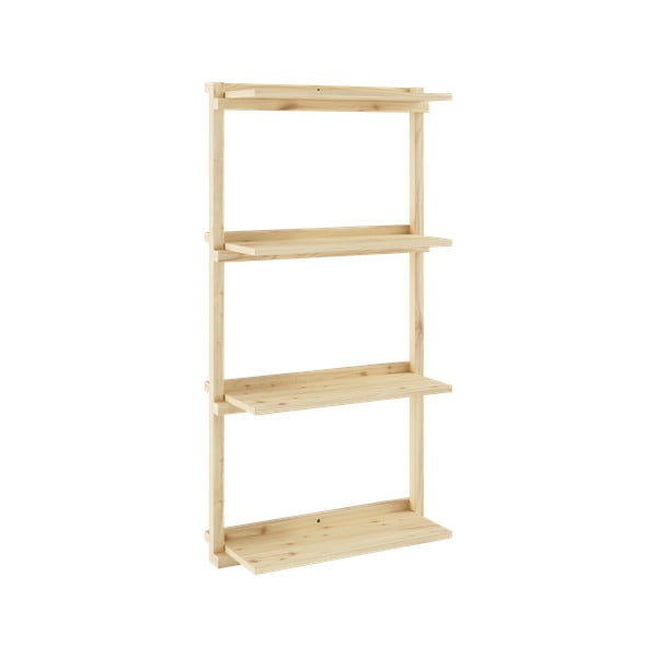 Nástěnná knihovna z borovicového dřeva v přírodní barvě 66x127 cm Groove – Karup Design-image-3