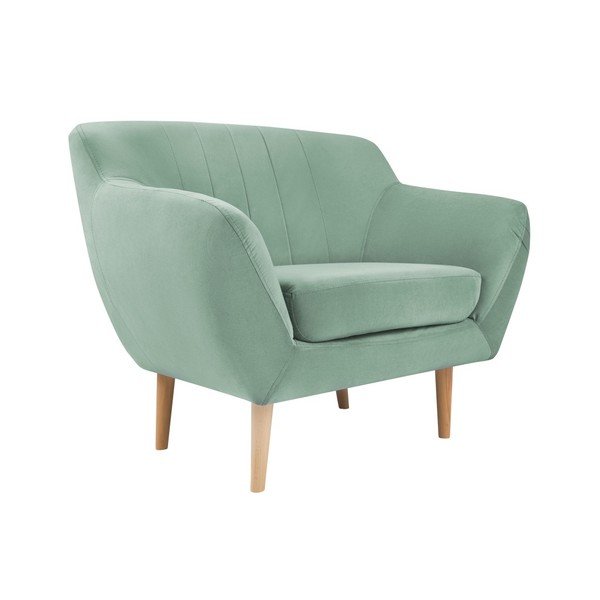 Mentolově zelené sametové křeslo Mazzini Sofas Sardaigne-image-2