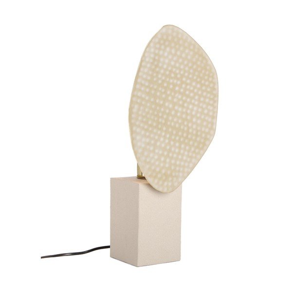 Béžová kovová stolní lampa s kovovým stínidlem (výška 46 cm) Neev – Bizzotto