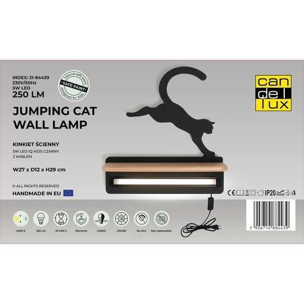 Černé dětské svítidlo Cat – Candellux Lighting-image-2
