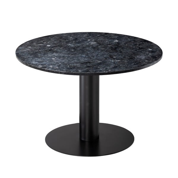 Černý žulový jídelní stůl s podnožím v černé barvě RGE Pepo, ⌀ 105 cm