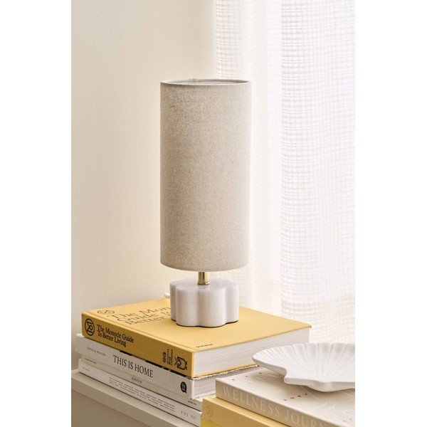 Bílá/béžová lněná stolní lampa (výška 33 cm) Joline – Ellos Home-image-2