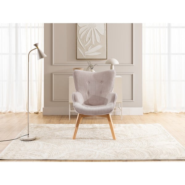 Světle růžové manšestrové křeslo Niko – Ropez-image-1