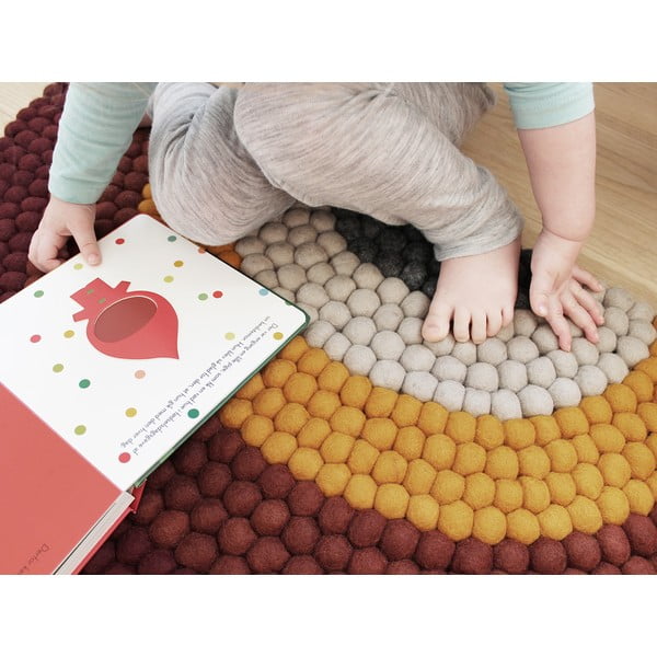 Dětský kuličkový vlněný koberec Wooldot Ball Rugs Rainbow Red-image-4