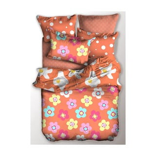 Oranžové prodloužené povlečení na jednolůžko z mikrovlákna 220x155 cm Powerful – AmeliaHome