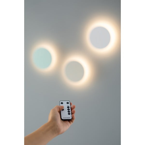 Světle žluté LED nástěnné svítidlo s časovačem/na dálkové ovládání na USB ø 19 cm Dot – Remember-image-4