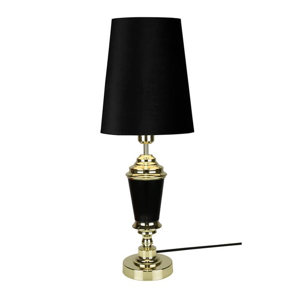 Černá stolní lampa v barvě mosazi Globen Lighting Wallenberg