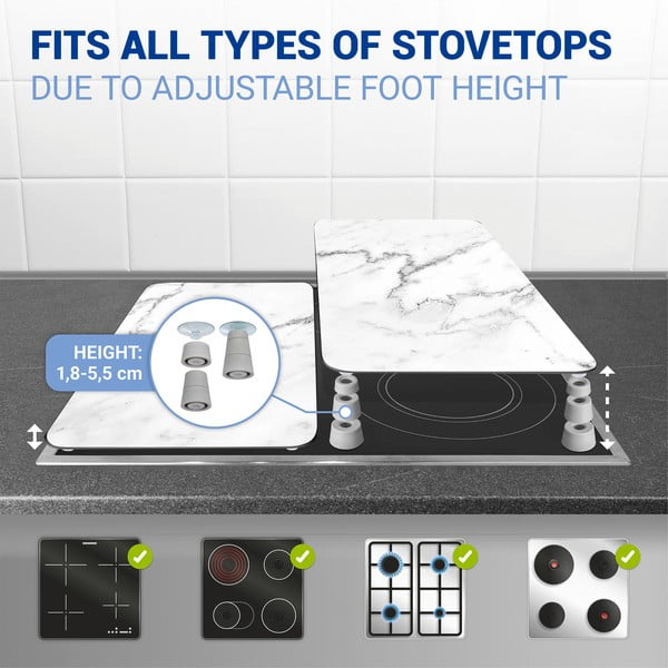 Sada 2 skleněných krytů na sporák Wenko Marble, 52 x 30 cm-image-4