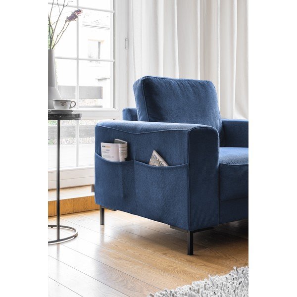 Tmavě modré manšestrové křeslo Lofty Lilly – Miuform-image-3