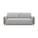 Světle šedá rozkládací/s úložným prostorem pohovka z textilie bouclé 244 cm Arcadova – ELTAP