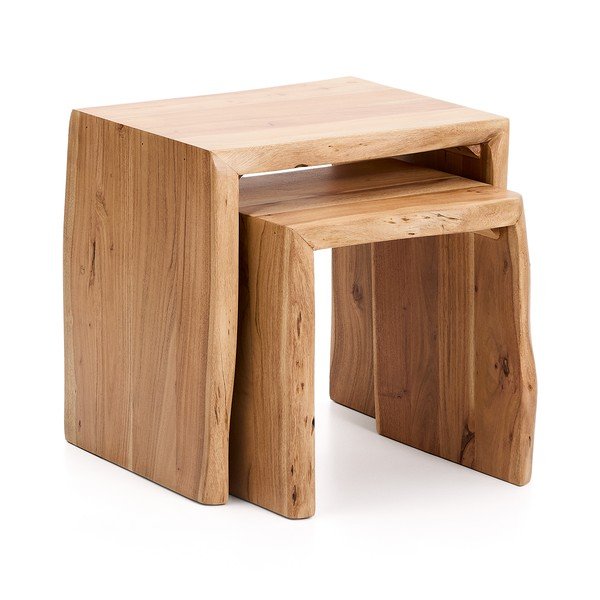 Odkládací stolky v sadě 2 ks z masivu akácie 40x50 cm Lomiri – Kave Home-image-2