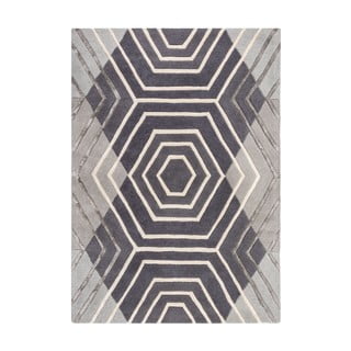 Šedý vlněný koberec Flair Rugs Harlow, 120 x 170 cm