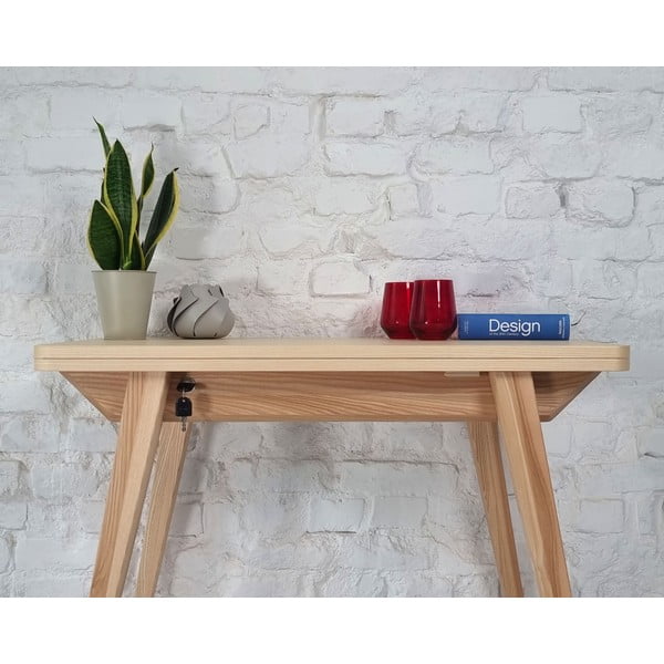 Rozkládací jídelní stůl s deskou v dekoru jasanového dřeva 65x90 cm Envelope – Ragaba-image-1