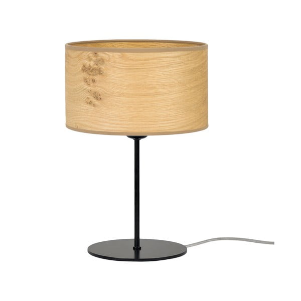 Béžová stolní lampa z dřevěné dýhy Sotto Luce Ocho S, ⌀ 25 cm
