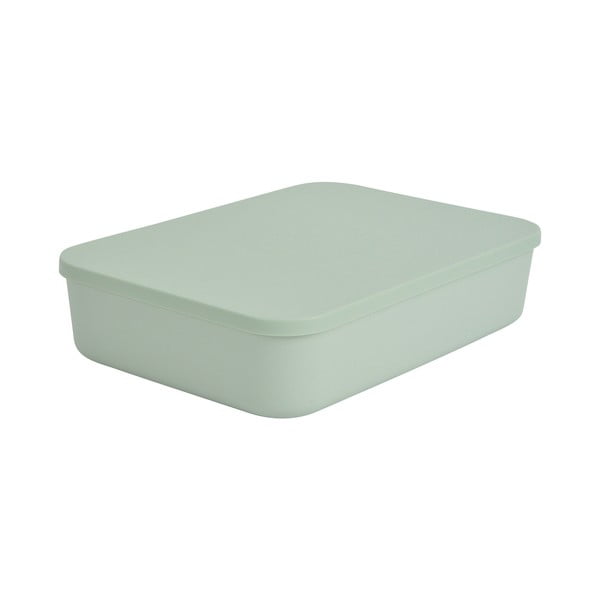 Světle zelený plastový úložný box s víkem 35,5x25,5x8 cm – Homéa
