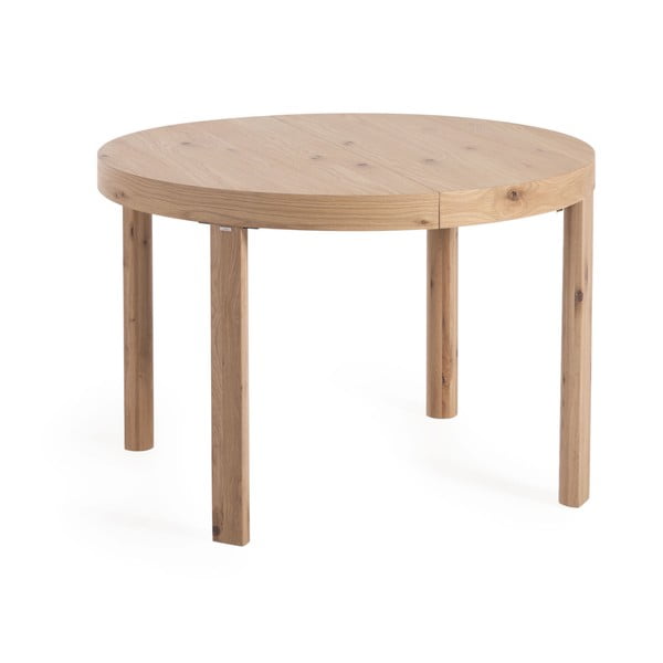 Kulatý rozkládací jídelní stůl s přídavnou deskou v dekoru dubu ø 120 cm Colleen – Kave Home