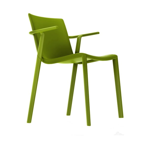Sada 2 olivově zelených zahradních židlí s područkami Resol Kat