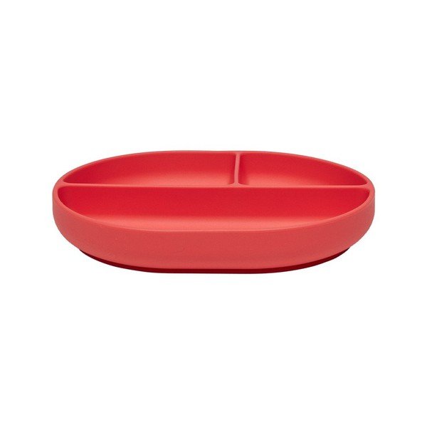 Červený silikonový dětský talíř 17x21,5 cm Enkei – OYOY Mini