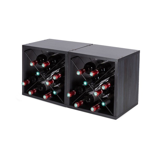 Černý regál na víno na 12 lahví – Compactor-image-3
