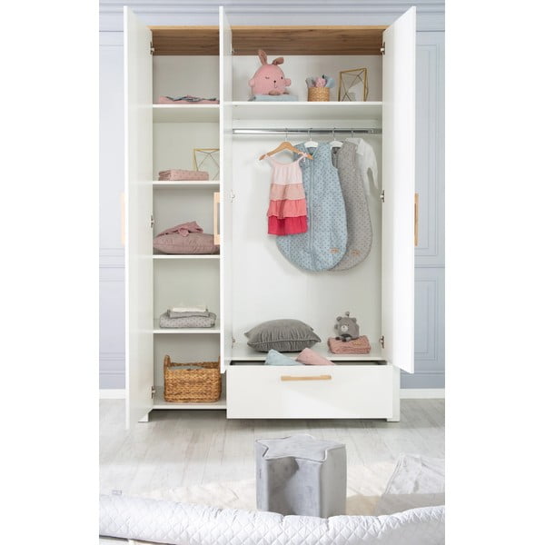 Bílá dětská šatní skříň 139x200 cm Ava – Roba-image-1
