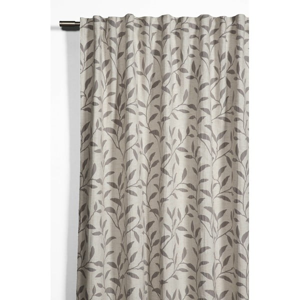 Šedo-béžový závěs s příměsí lnu 140x245 cm List – Sehlbach