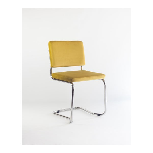 Židle se žlutým sametovým potahem Velvet Atelier Bertha
