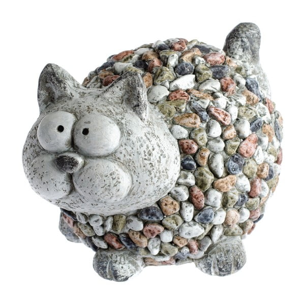 Zahradní dekorace Dakls Garden Deco Cat With Stones, výška 20 cm