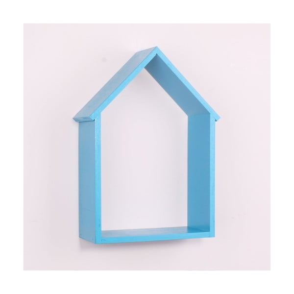 Modrá dřevěná nástěnná polička North Carolina Scandinavian Home Decors House
