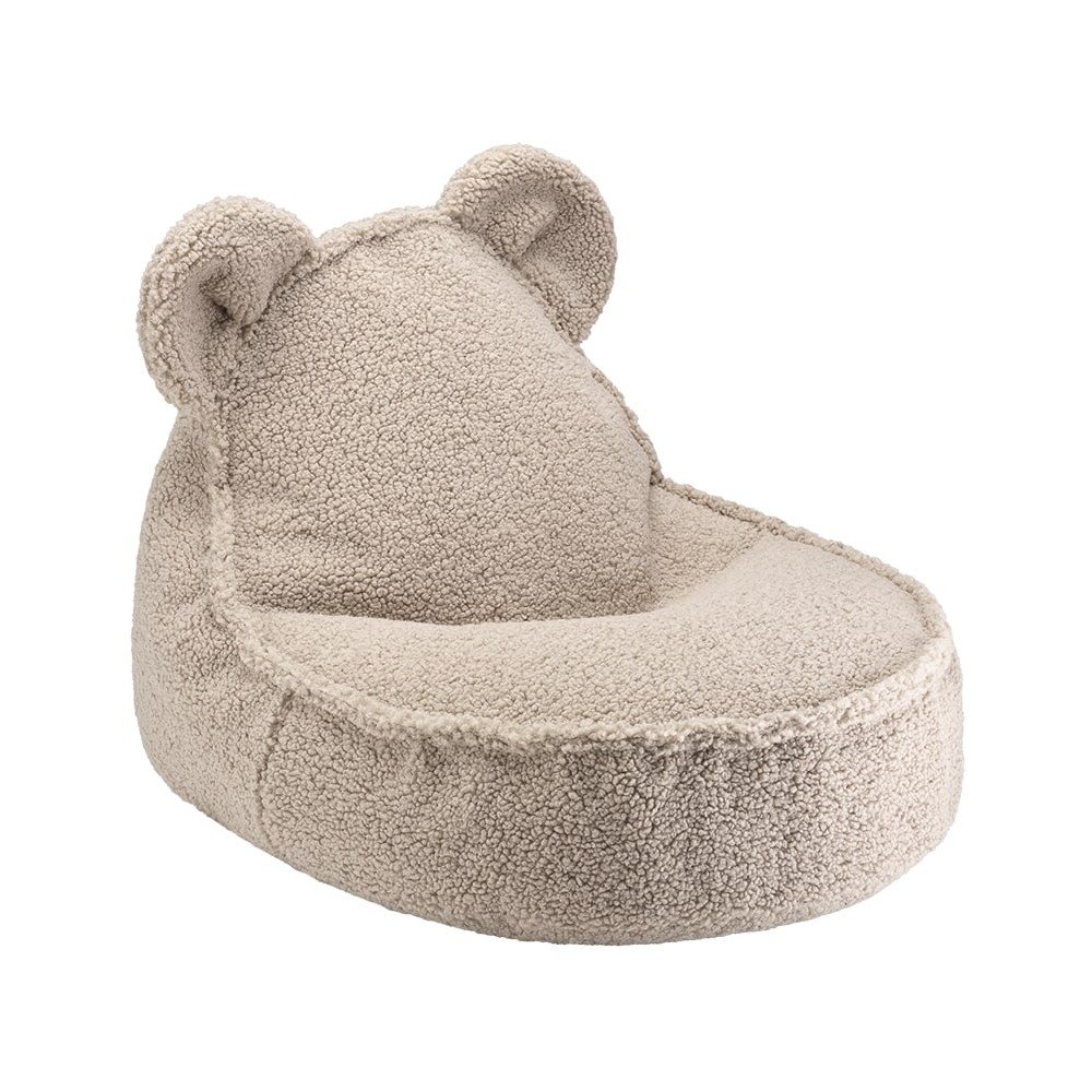 Světle hnědý dětský sedací vak z textilie bouclé Bear – Wigiwama
