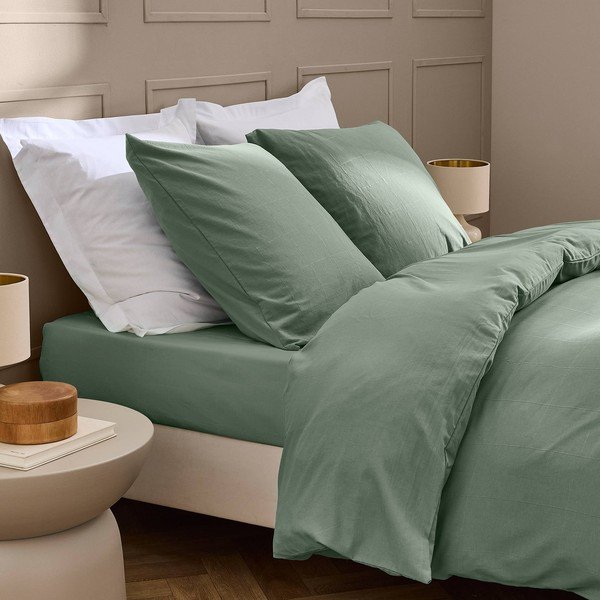 Zelené povlečení na dvoulůžko/prodloužené 240x220 cm Linella – douceur d'intérieur-image-1