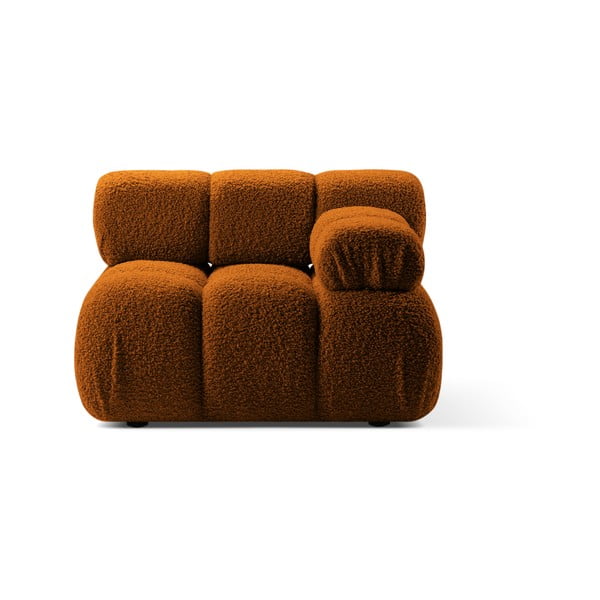 Oranžový modul pohovky z textilie bouclé (pravý roh) Bellis – Micadoni Home