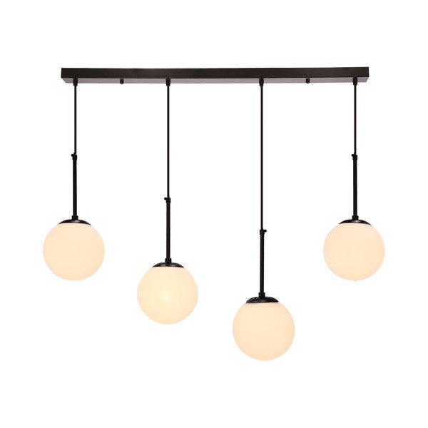 Černé závěsné svítidlo se skleněným stínidlem 15x84 cm Pompei – Candellux Lighting-image-1