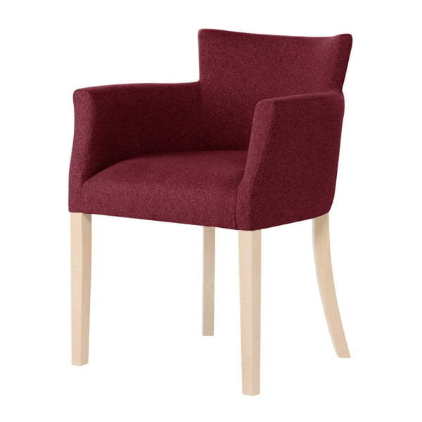 Červená židle s hnědými nohami Ted Lapidus Maison Santal