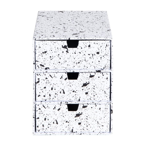 Černo-bílý zásuvkový box se 3 šuplíky Bigso Box of Sweden Ingrid