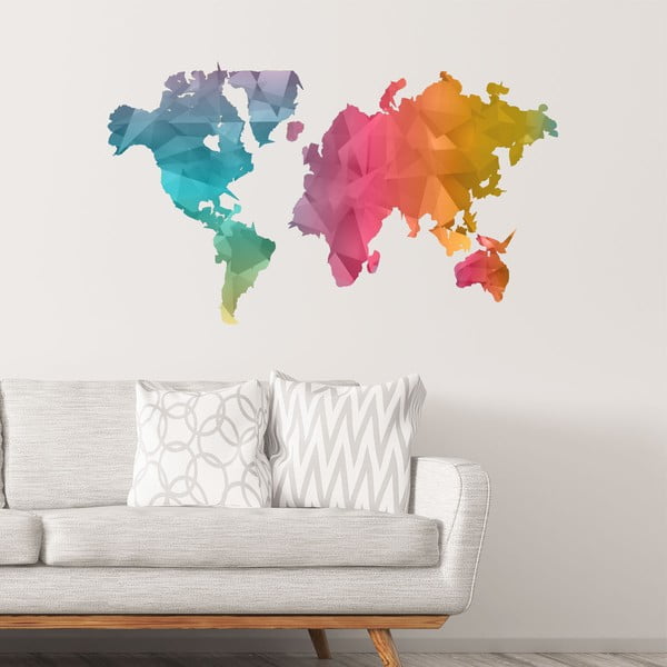 Samolepka mapa světa Ambiance Colour