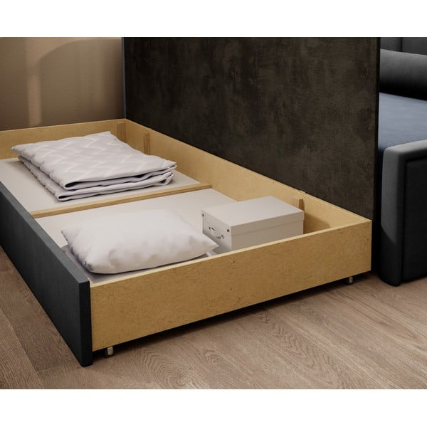 Modrá/šedá žinylková rozkládací/s úložným prostorem pohovka 214 cm Fulgeo – ELTAP-image-4