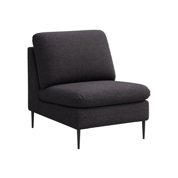 Černé křeslo z textilie bouclé Moilo – MESONICA