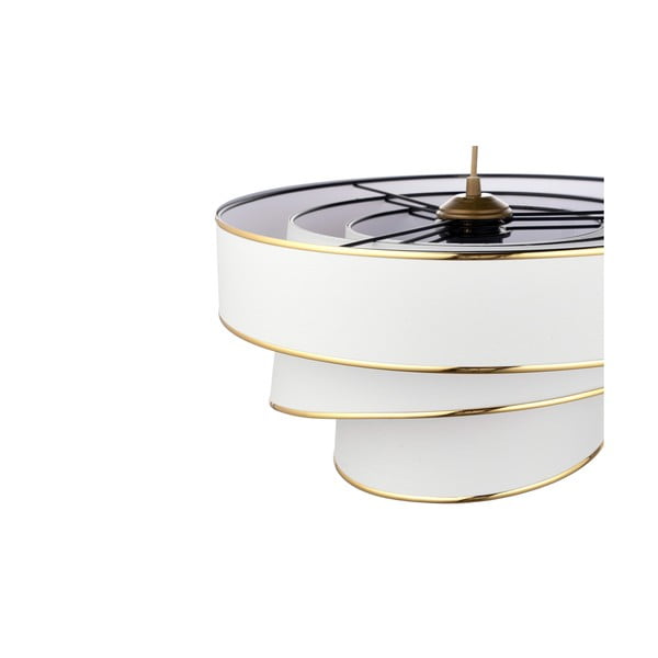 Závěsné svítidlo v bílo-zlaté barvě s textilním stínidlem ø 40 cm Couper – Opviq lights-image-2