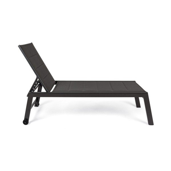 Antracitové kovové zahradní lehátko Hilde   – Bizzotto-image-1