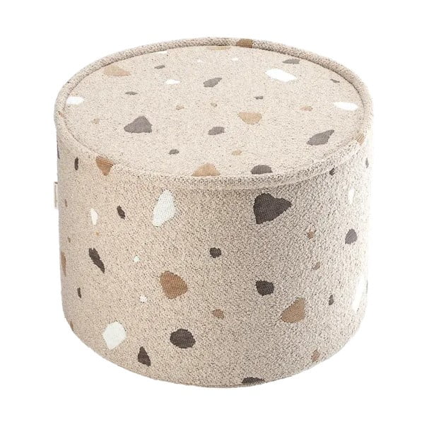 Světle hnědý dětský puf z textilie bouclé/žinylkový Terrazzo – Wigiwama