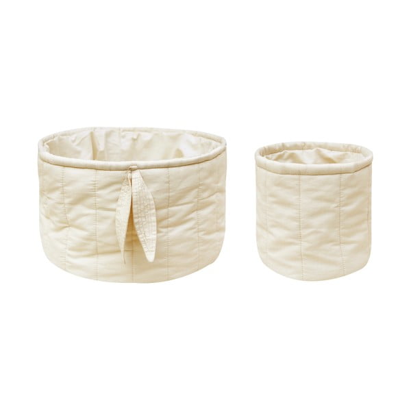 Krémové látkové dětské úložné boxy v sadě 2 ks ø 30x20 cm Bambie Natural – Lorena Canals