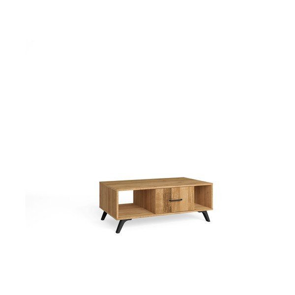 Konferenční stolek v dekoru dubu v přírodní barvě 60x100 cm Nordic – Marckeric-image-3