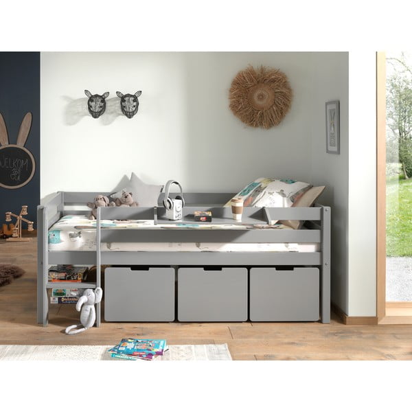 Šedé šuplíky pod dětskou postel 3 ks Pino – Vipack-image-3