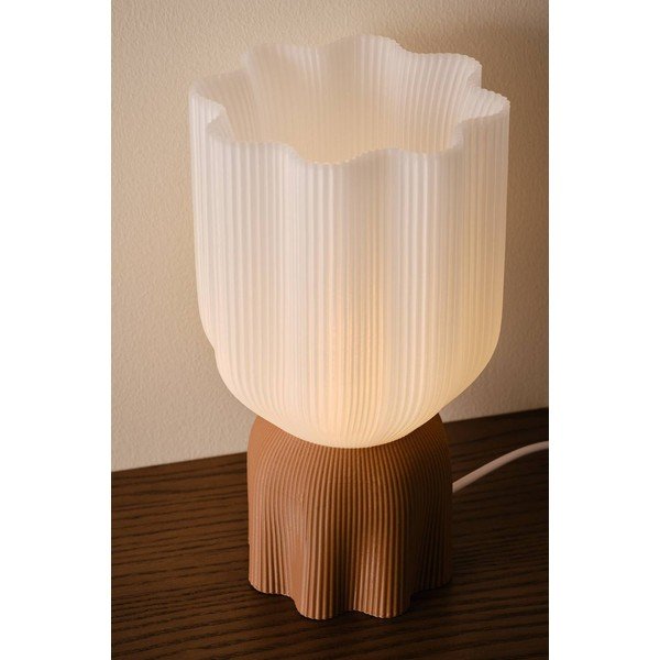 Bílá/hnědá plastová stolní lampa (výška 27 cm) Camier – Jotex-image-3