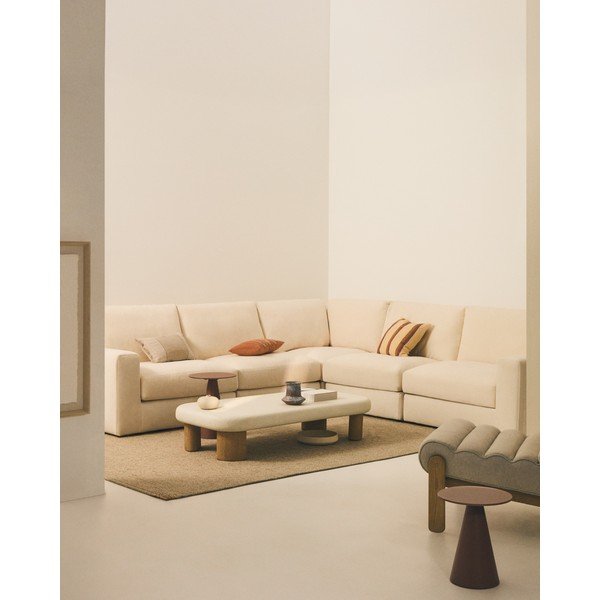 Béžová žinylková rohová pohovka (variabilní roh/do L) Alea – Kave Home-image-1